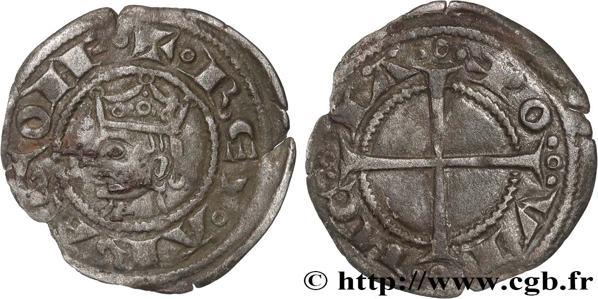 PROVENCE - COMTÉ DE PROVENCE - ALPHONSE II D ARAGON (gouverneur de Provence) Denier TTB+