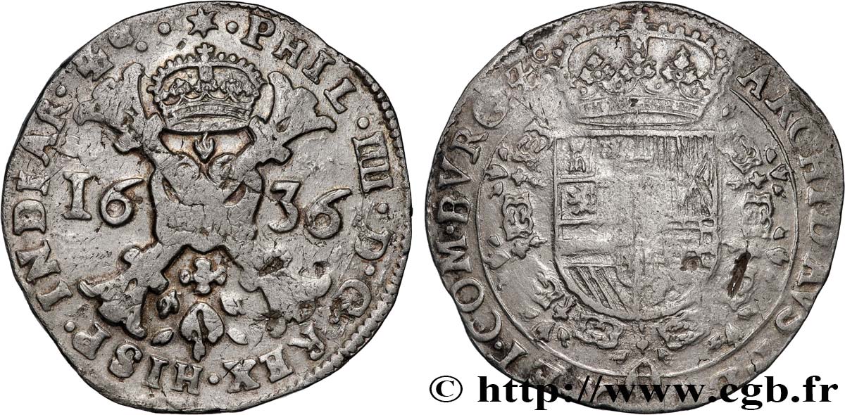 COUNTY OF BURGUNDY - PHILIP IV OF SPAIN Patagon XF