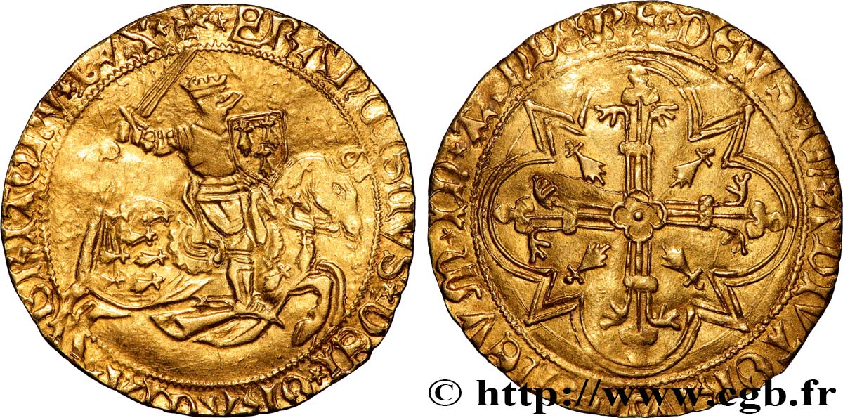 BRITTANY - DUCHY OF BRITTANY - FRANCIS I AND FRANCIS II Cavalier d or ou franc à cheval ou florin d or XF