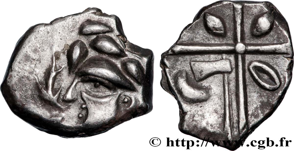 GALLIA - SOUTH WESTERN GAUL - VOLCÆ TECTOSAGES (Area of Toulouse) Drachme “à la tête cubiste”, S. 1 AU/AU