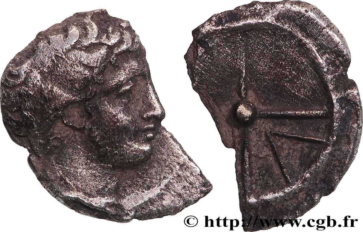 MASSALIA - MARSEILLE Obole MA, tête à droite - coiffure en cœur TTB