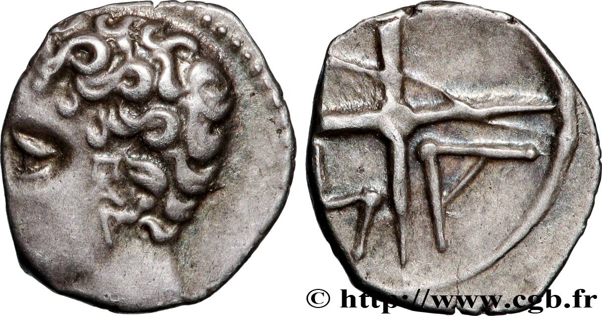 MASSALIA - MARSEILLE Obole MA, tête à gauche - signée PAR dans le favori SUP