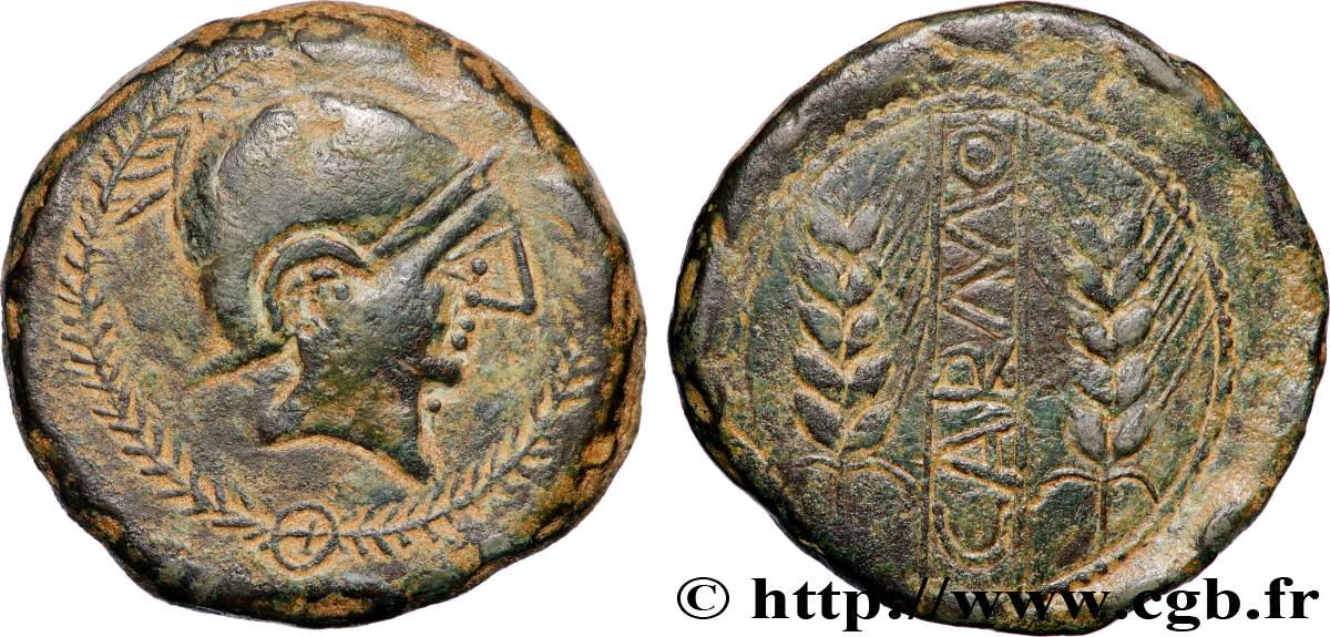 ESPAGNE - CARMO - CARMONA (Province de Séville) Unité de bronze ou as TTB+