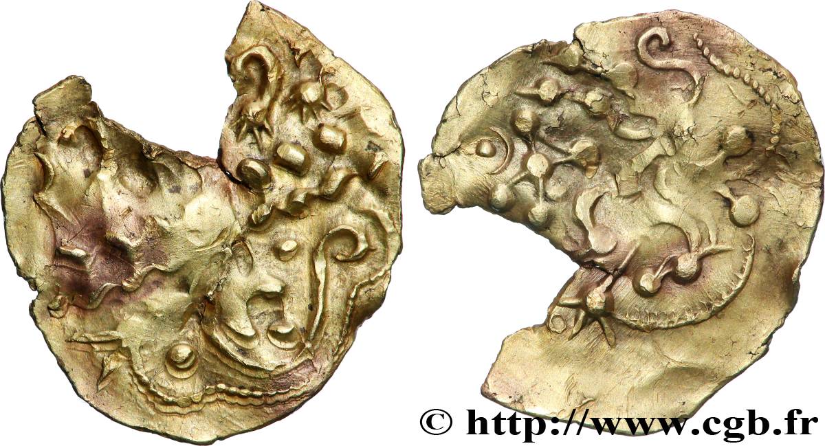 SUESSIONS (région de Soissons) Quart de statère lamellaire TTB