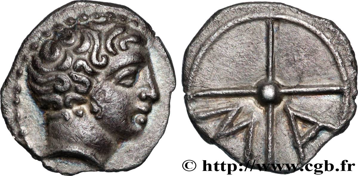 MASSALIA - MARSEILLES Obole MA, tête à droite - coiffure en cœur MS