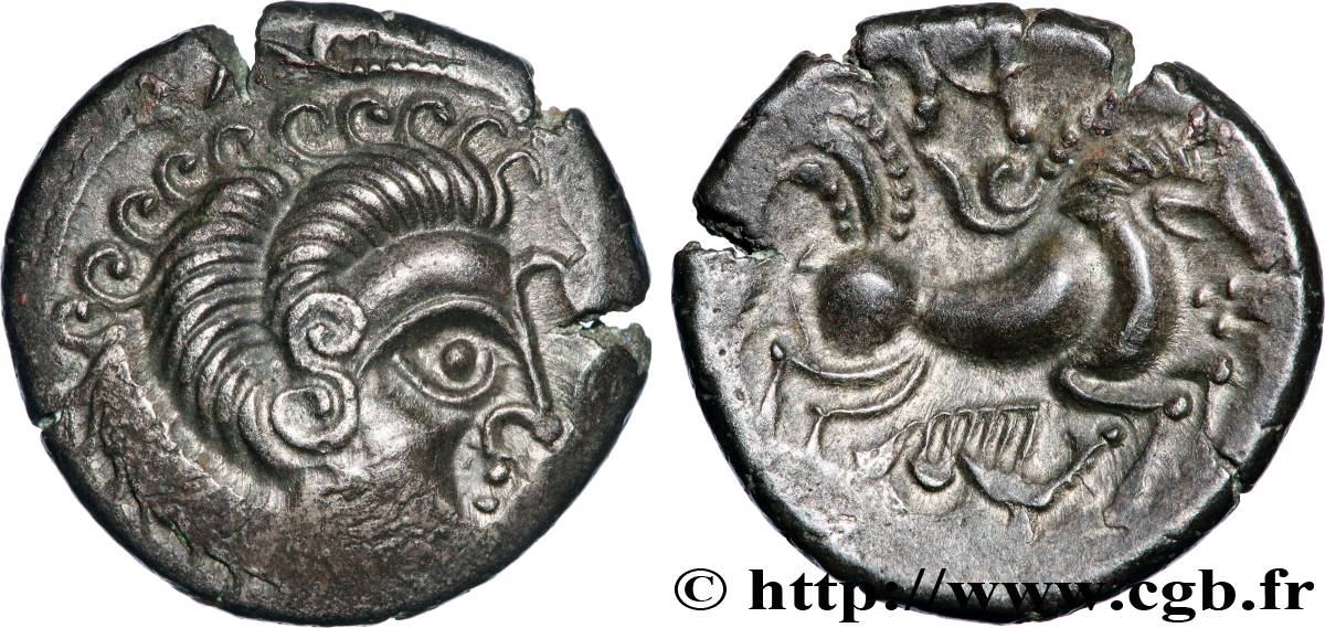 CORIOSOLITÆ (Area of Corseul, Cotes d Armor) Statère de billon, classe II au nez pointé AU