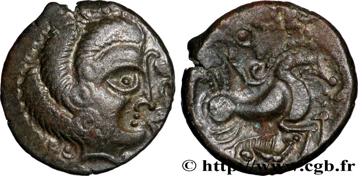 CORIOSOLITES (Région de Corseul, Cotes d Armor) Statère de billon, classe II au nez pointé TTB+