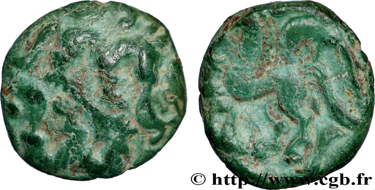 AMBIENS (Région d Amiens) Bronze aux loups affrontés et au cheval TTB