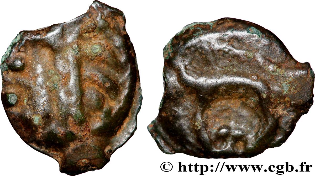 LEUQUES (Région de Toul) Potin à la tête d’indien, classe Ij/h TB+