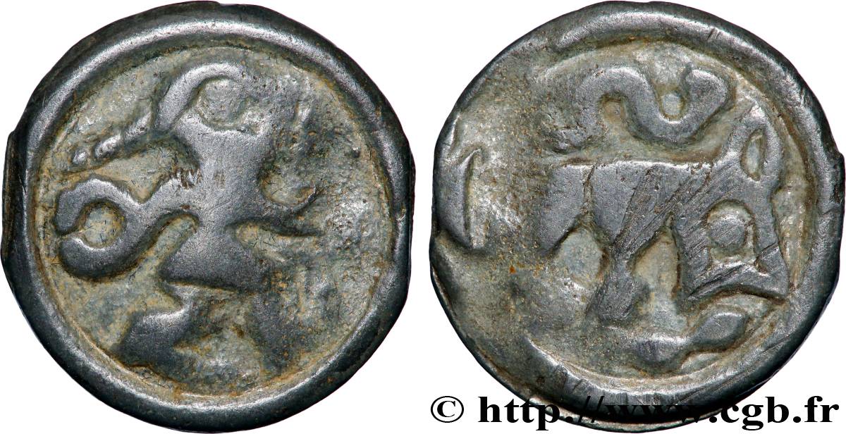 GALLIEN - BELGICA - REMI (Region die Reims) Potin au guerrier courant SS