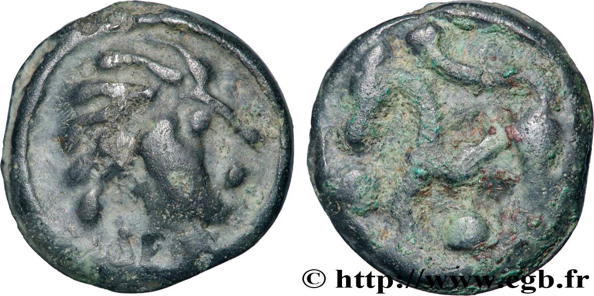 SÉNONS (région de Sens) Potin à la tête “d’indien” TTB/TB+