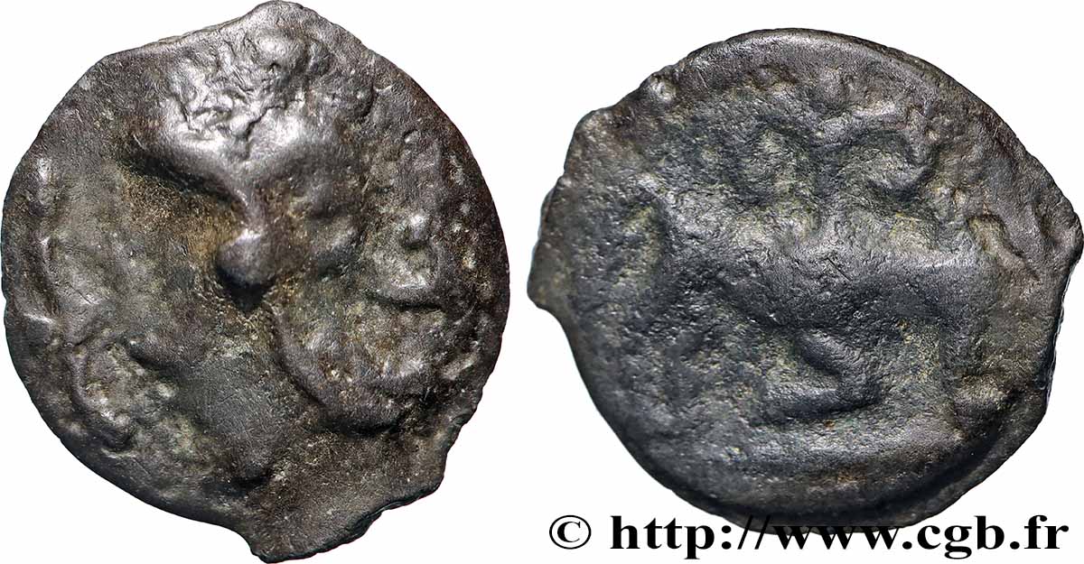 GALLIEN - ALTEN UND MITTLERES SEINE Potin au taureau et au lis, classe Ia fVZ/SS