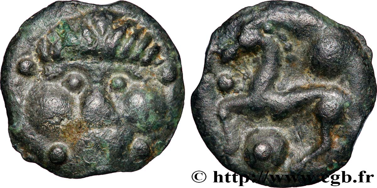 GALLIA - BELGICA - REGIONE DI PARIGGI Potin à la tête de face q.SPL