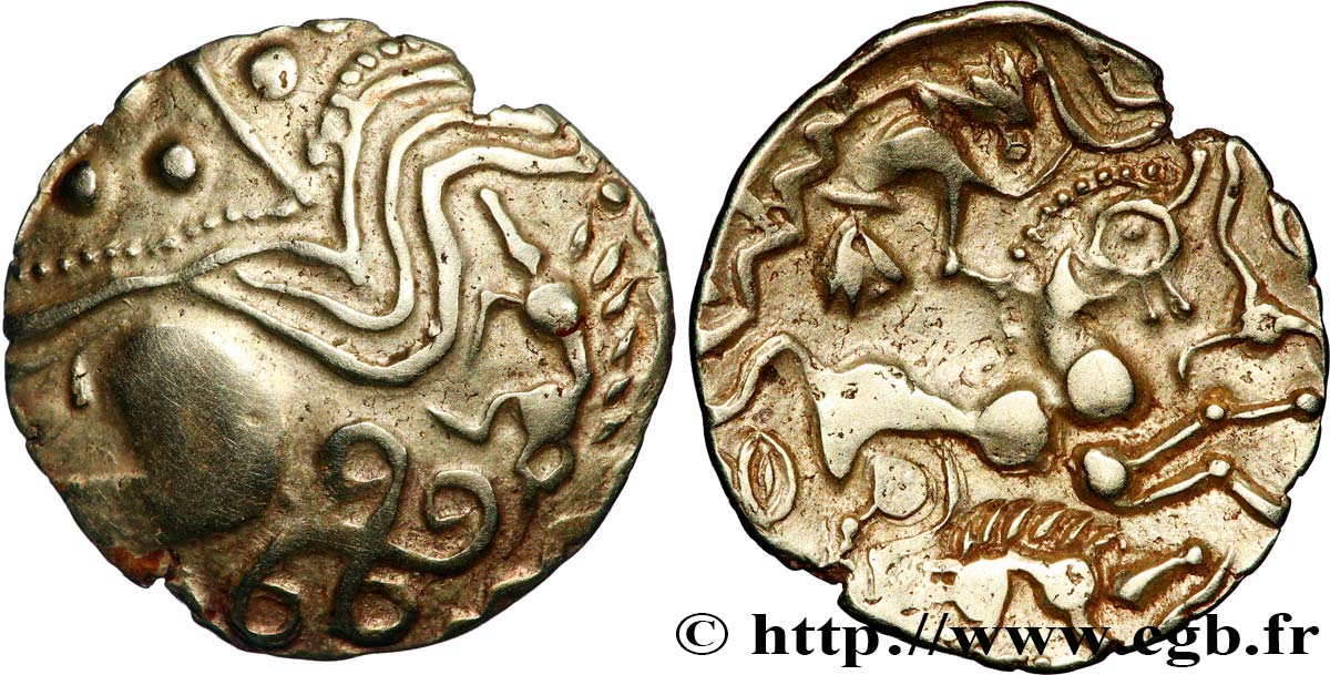 GALLIA - AULERCI EBUROVICES (Area of Évreux) Hémistatère aux sangliers en électrum AU