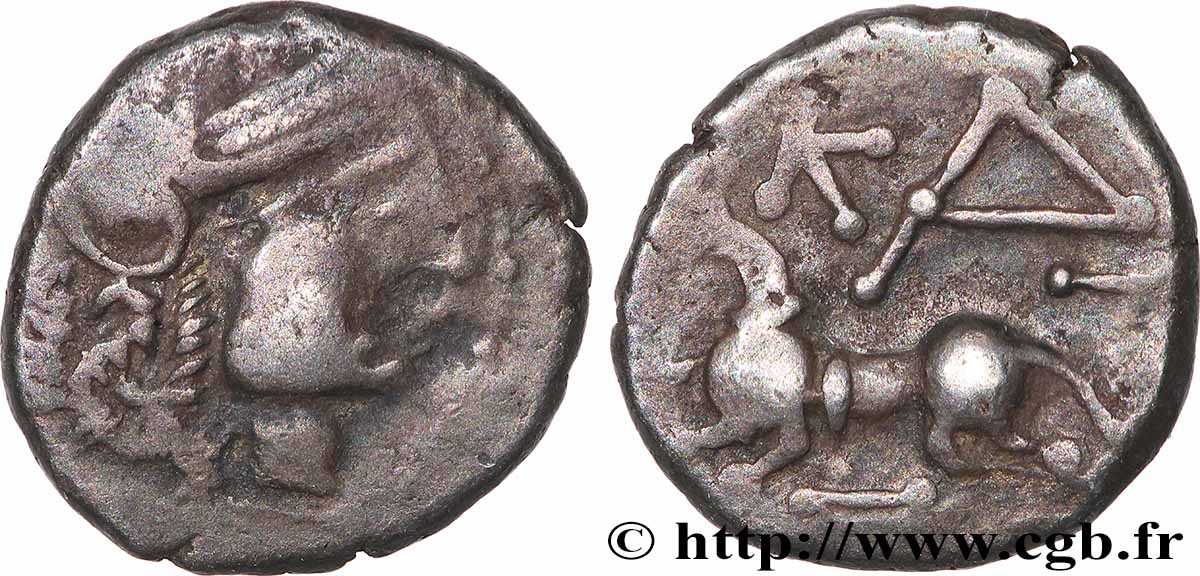 LINGONS (Région de Langres) Denier KALETEDOY, tête à droite, au delta renversé TB+/TTB