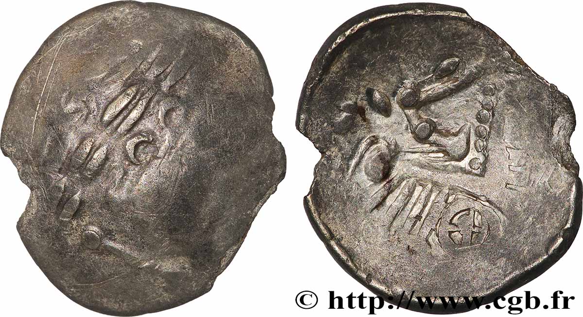 SÉQUANES - HELVÈTES, Incertaines (Suisse actuelle) Statère au bige et à la rouelle TB+