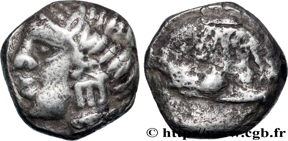 SUD-OUEST DE LA GAULE Drachme imitation de Rhodé TTB/B