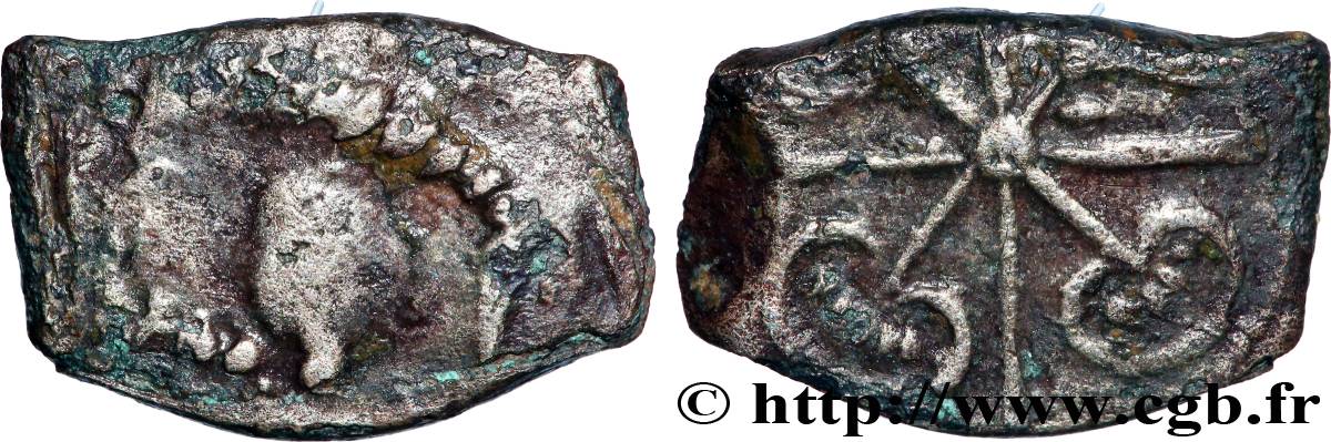 RUTÈNES (région de Rodez) Drachme “aux feuilles aquatiques” TB+/TTB