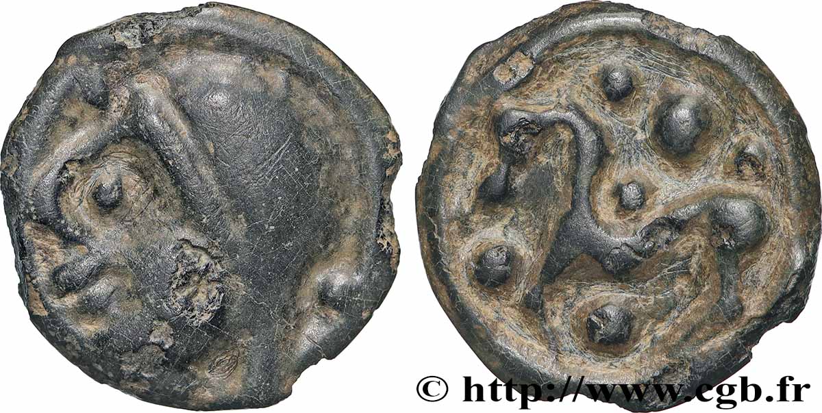 SÉNONS (région de Sens) Potin à la grosse tête TTB+/TTB