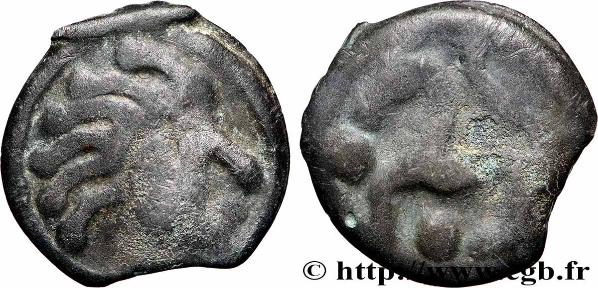 SÉNONS (région de Sens) Potin à la tête “d’indien” TB+