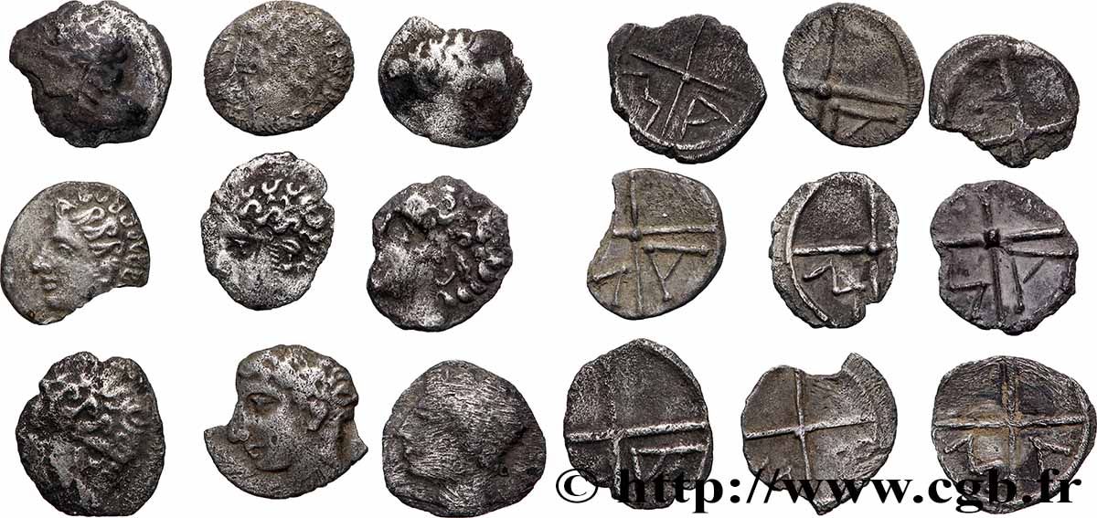 MASSALIA - MARSEILLE Lot de 9 oboles Lot