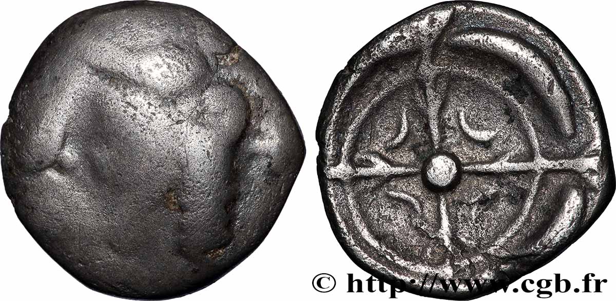 SÜDWESTGALLIEN Drachme imitation de Rhodè, S. 486 S/SS