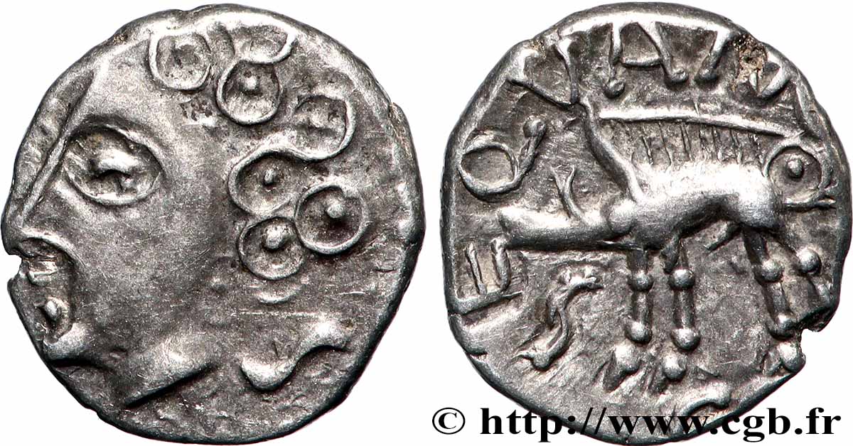 GALLIA BELGICA - SEQUANI (Area of Besançon) Denier SEQVANOIOTVOS AU/MS