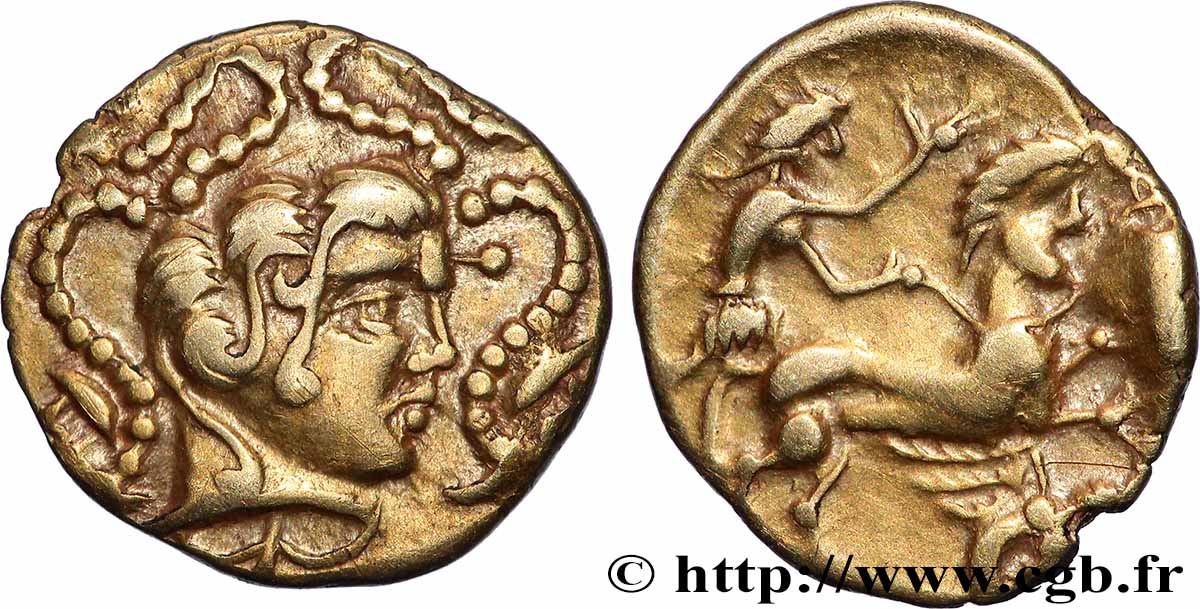 VENETI (Región de Vannes) Quart de statère d’or au personnage ailé, var. 3 EBC