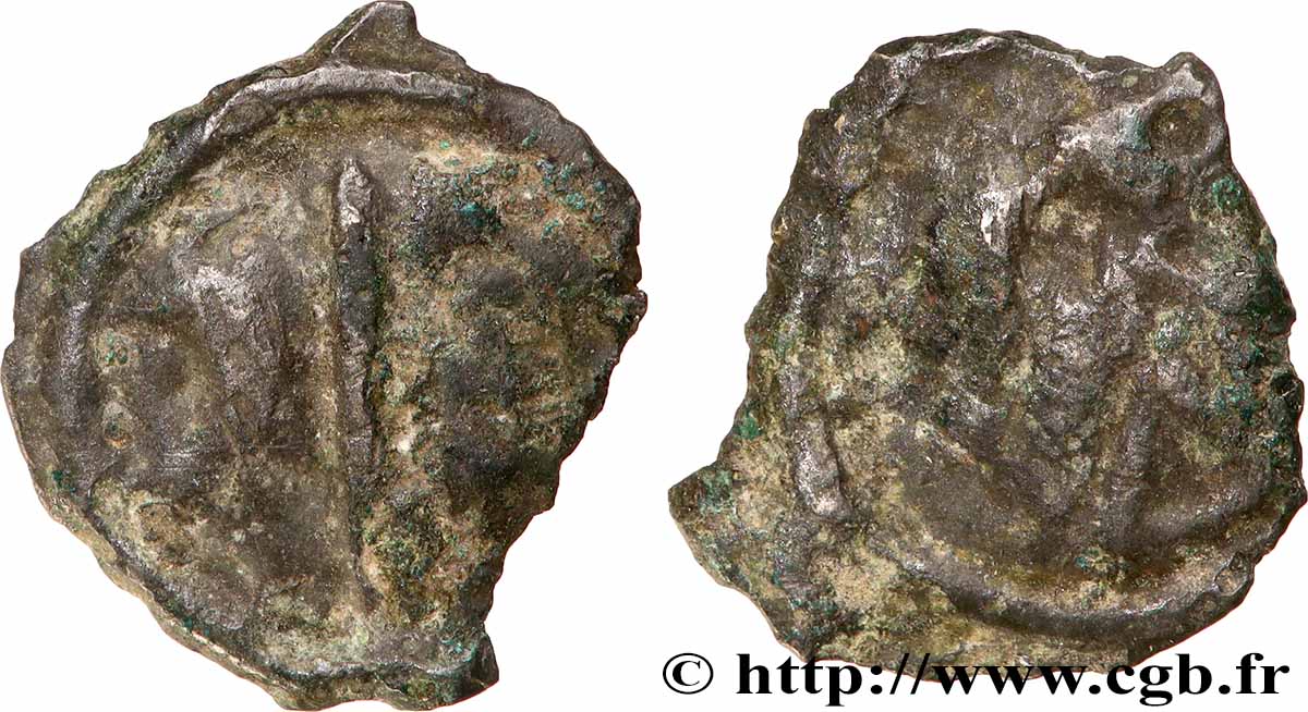 GALLIA BELGICA - LINGONES (Región de Langres) Potin OYINDIA à la tête janiforme BC+/RC