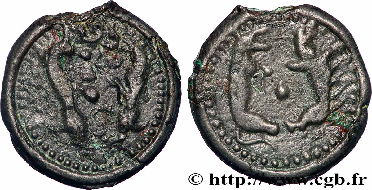 GALLIA BELGICA - SUESSIONES (Regione de Soissons) Potin aux animaux affrontés, classe II BB