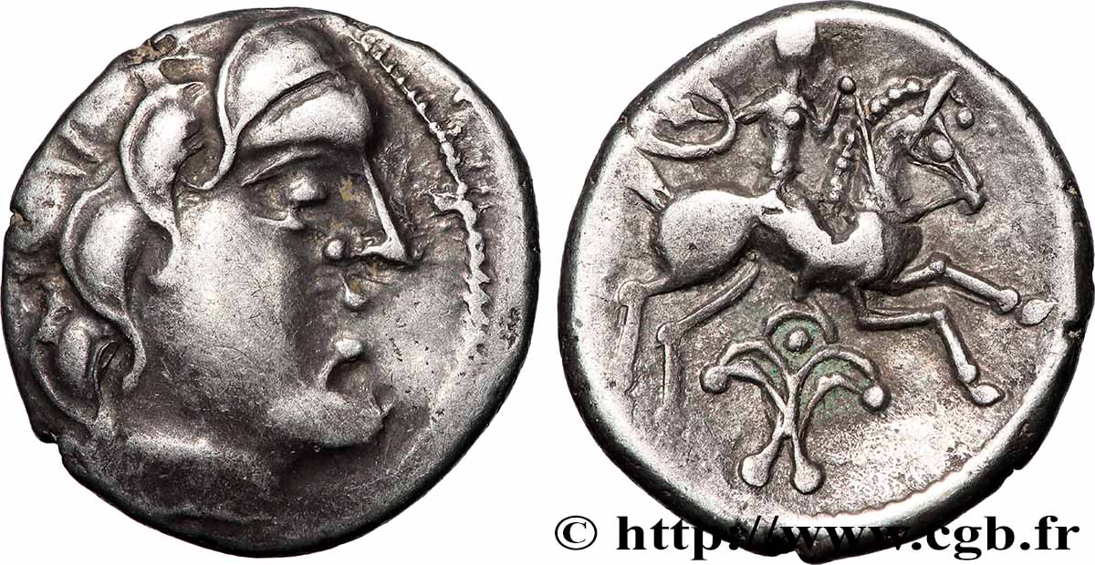 PICTONS / BITURIGES / CARNUTES - CENTRE-OUEST, Incertaines Drachme au cavalier et au fleuron SUP