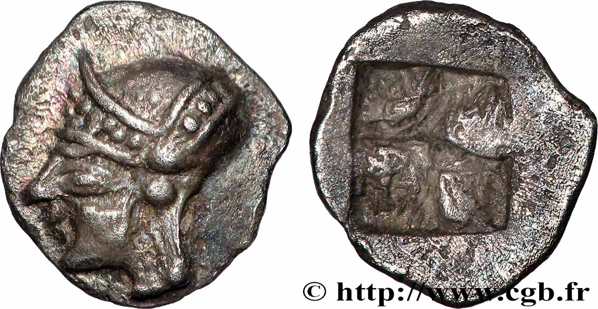MASSALIA - MARSEILLES Hémiobole au bonnet perlé, tête à gauche, du type du trésor d’Auriol AU