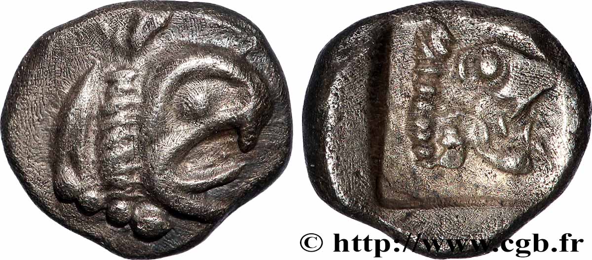MASSALIEN - MARSEILLES Hémiobole du trésor d Auriol à la tête de griffon et à la tête de lion à droite fST/fVZ