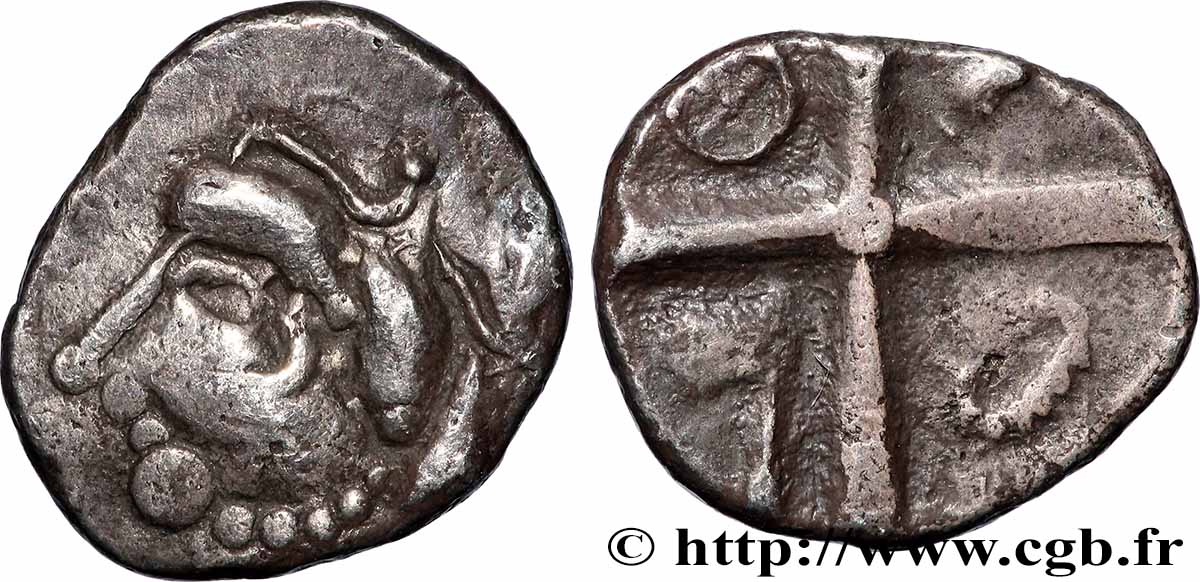 PÉTROCORES (région de Périgueux) Drachme type de Belvès S.224-225 TTB