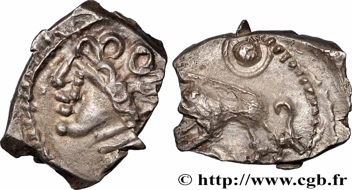 GALLIA - SOUTH WESTERN GAUL - RUTENI (Area of Rodez) Drachme “au sanglier”, à la grosse tête bouclée, S. 440 MS