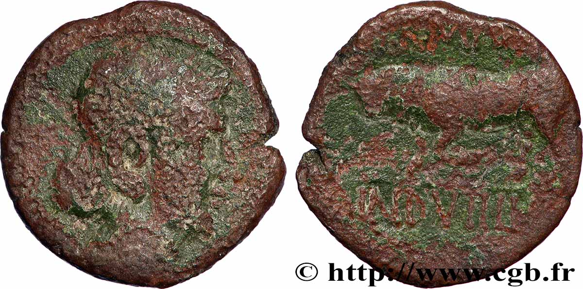 RÈMES (Région de Reims) Bronze GERMANVS INDVTILLI au taureau (Quadrans) B