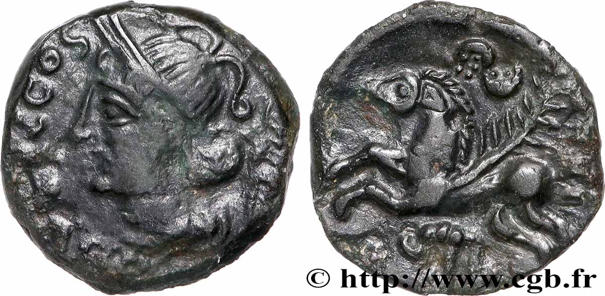 VELIOCASSES (Area of Norman Vexin) Bronze SVTICOS, classe III à la tête casquée AU