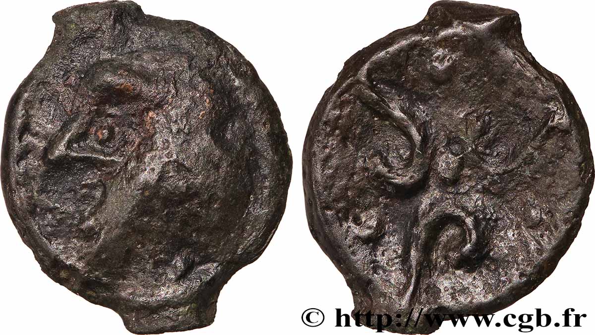 SUESSIONES, Unspecified Potin aux trois volutes, “type de Pommiers” à la tête chauve AU