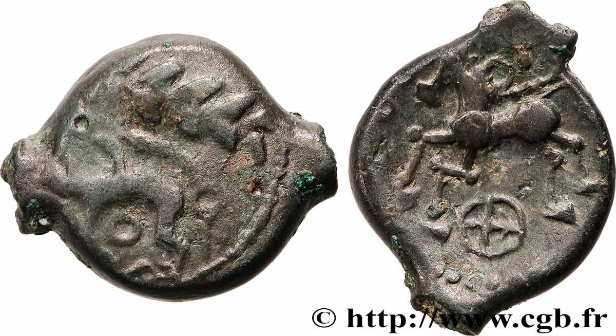 GALLIA - AULERCI EBUROVICES (Area of Évreux) Bronze au sanglier XF