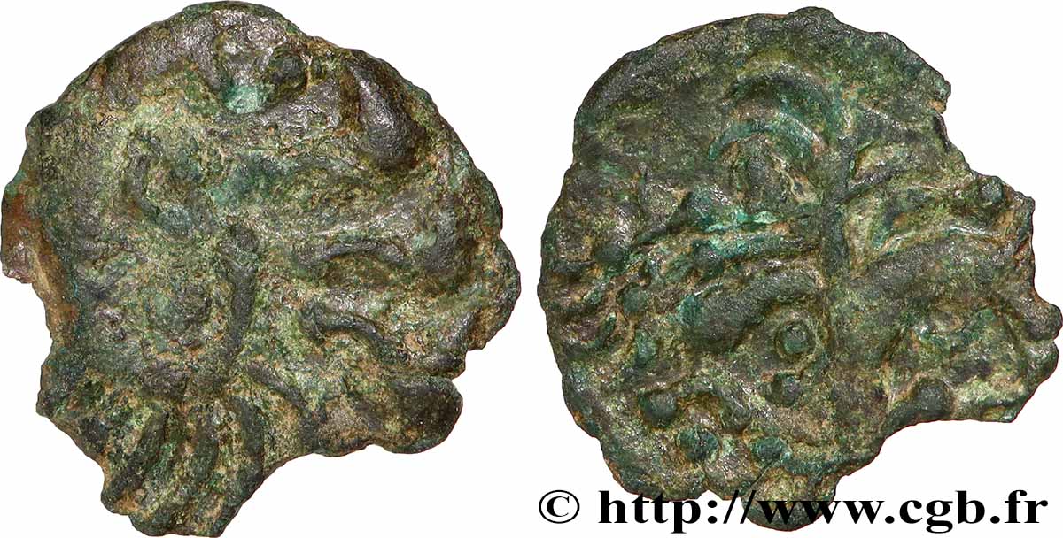 GALLIA BELGICA - BELLOVACI (Area of Beauvais) Bronze au coq à tête humaine XF/VF