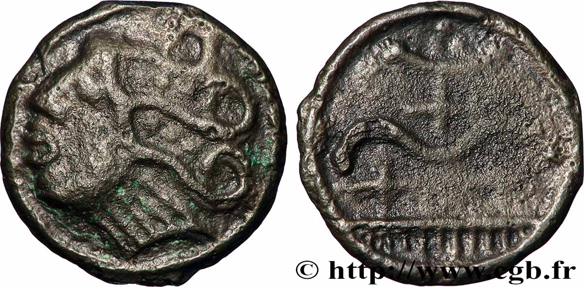 DUROCASSIS (Area of Dreux) Potin aux croisettes, coiffure aux globules XF/VF