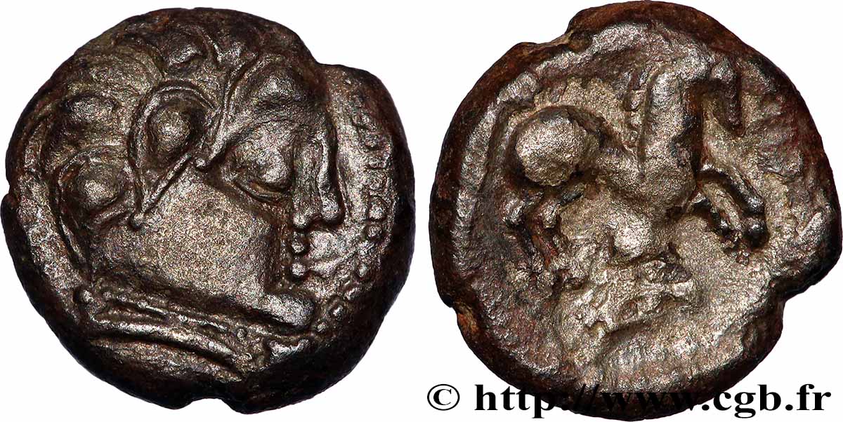 GALLIEN - SANTONES / MITTELWESTGALLIEN - Unbekannt Drachme aux mèches aquitaniques, à droite fVZ/SS