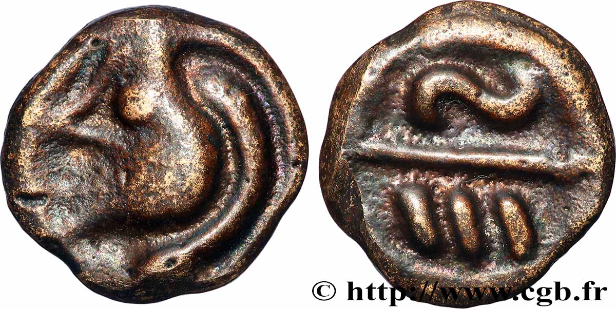 GALLIA BELGICA - BELLOVACI (Area of Beauvais) Potin aux chevrons, classe Ib AU