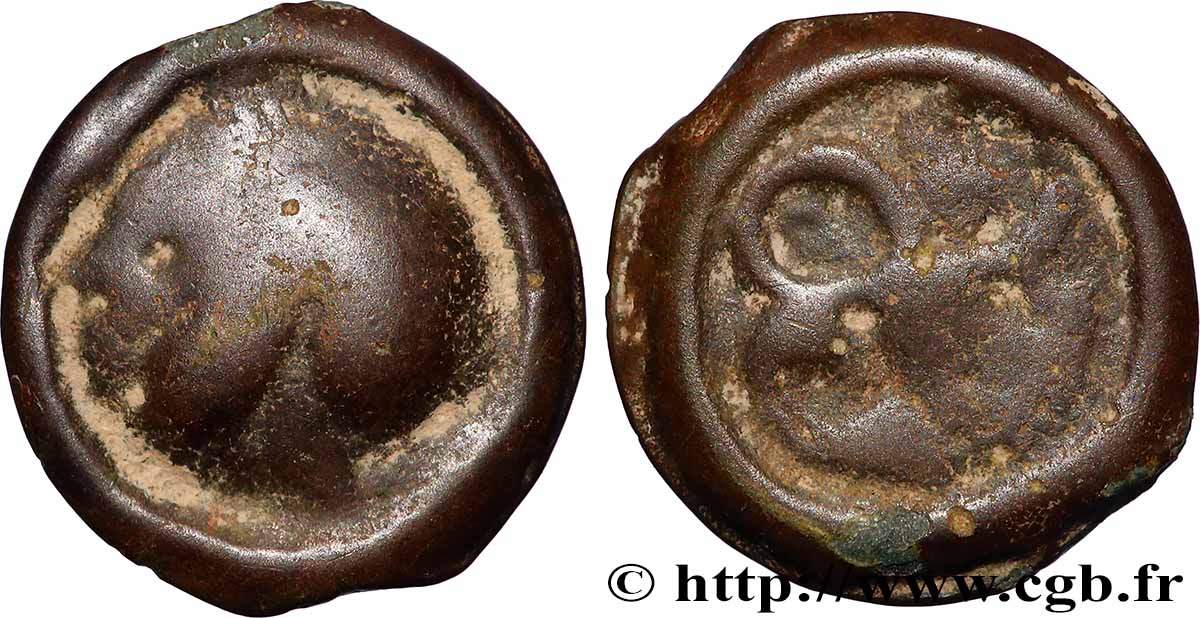 BITURIGES CUBI, UNSPECIFIED Potin au swastika VF