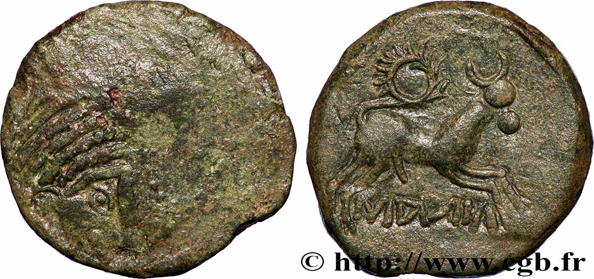 GALLIA - NEDENES (oppidum of Montlaures) Unité ou bronze au taureau VG/AU