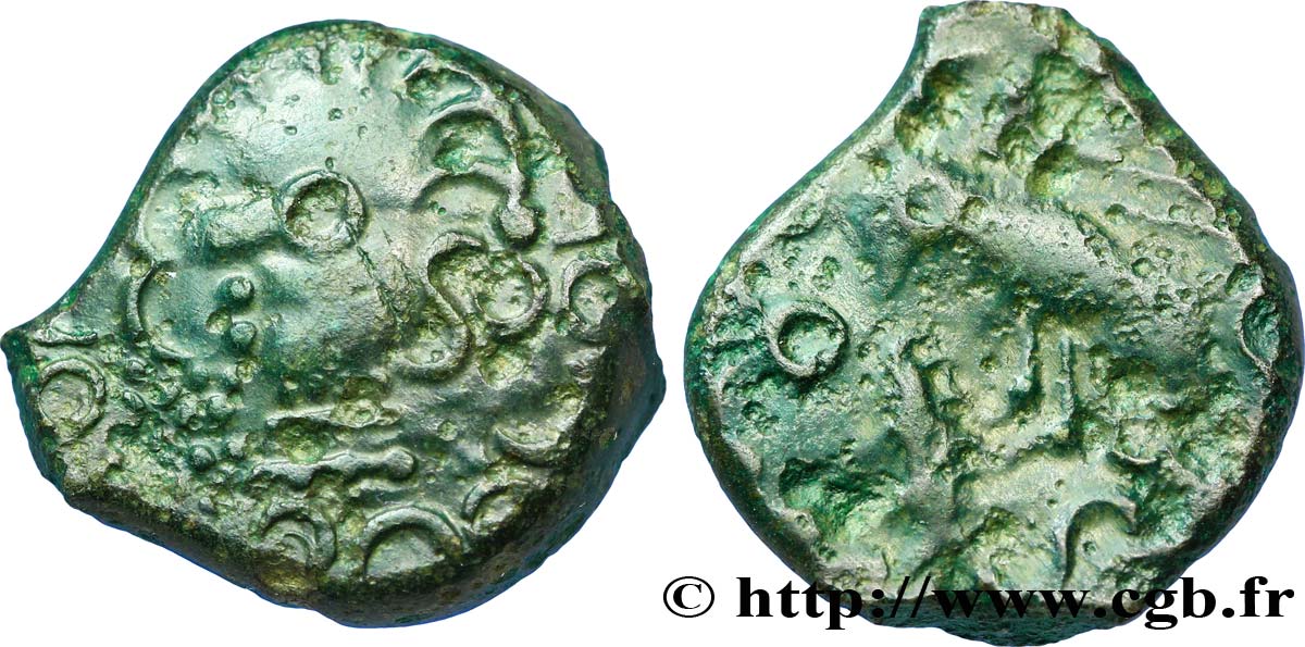 GALLIA BELGICA - MELDI (Región de Meaux) Bronze à l’aigle et au sanglier, classe I BC+