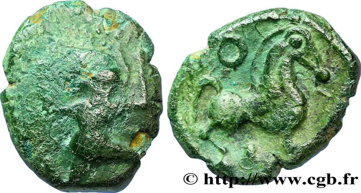 GALLIEN - BELGICA - BELLOVACI (Region die Beauvais) Bronze au personnage courant S/SS