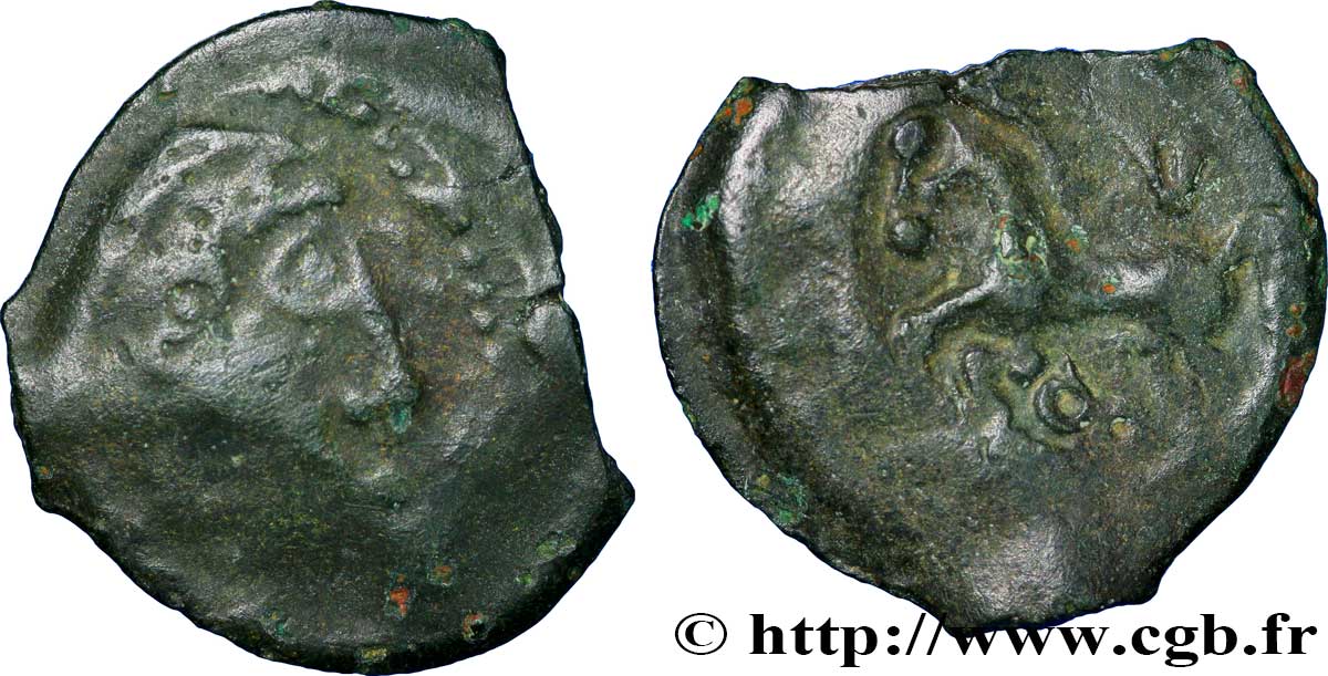 GALLIEN - BITURIGES CUBI (Region die Bourges) Bronze au cheval et aux trois annelets SS