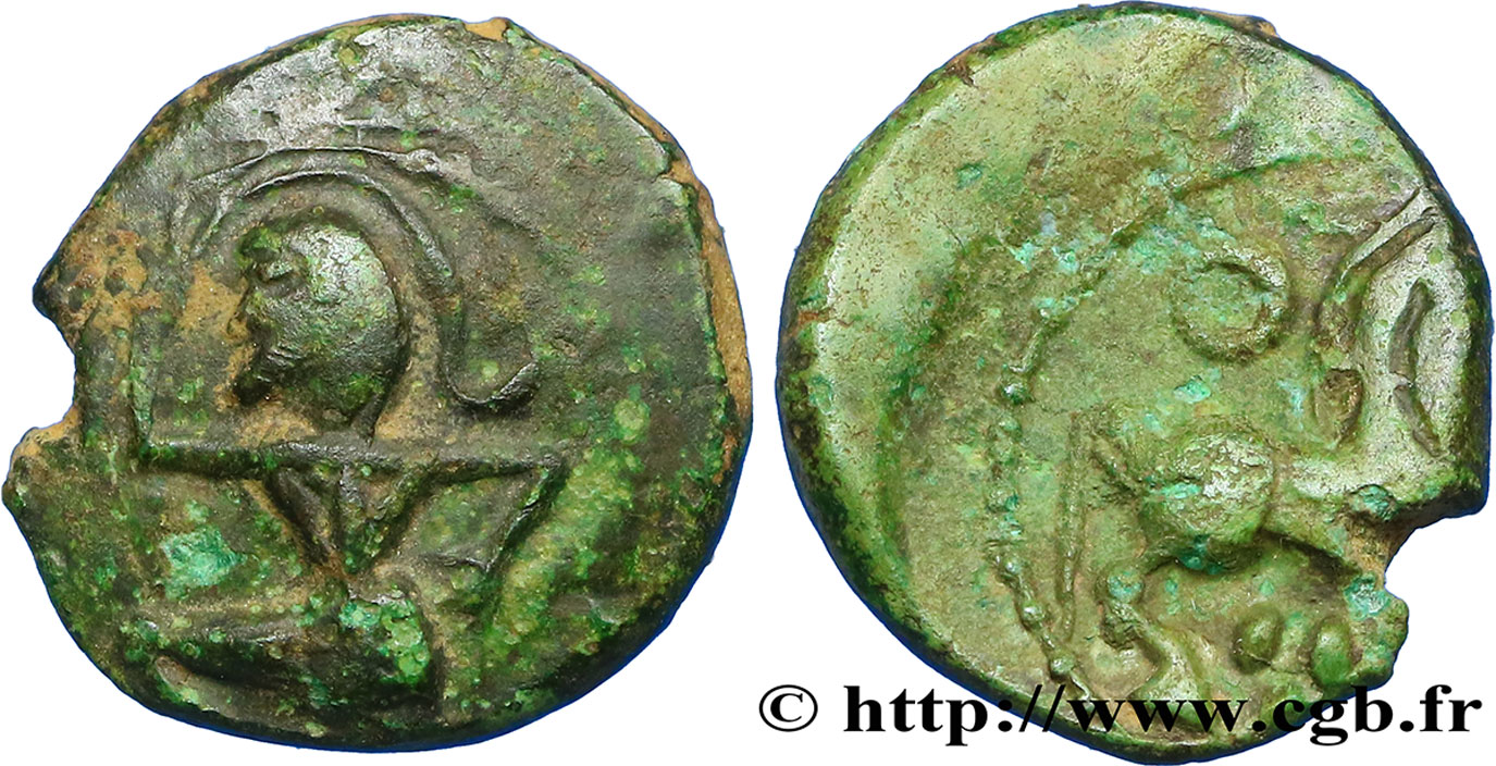 GALLIEN - BELGICA - BELLOVACI (Region die Beauvais) Bronze au personnage courant, à l’annelet SS