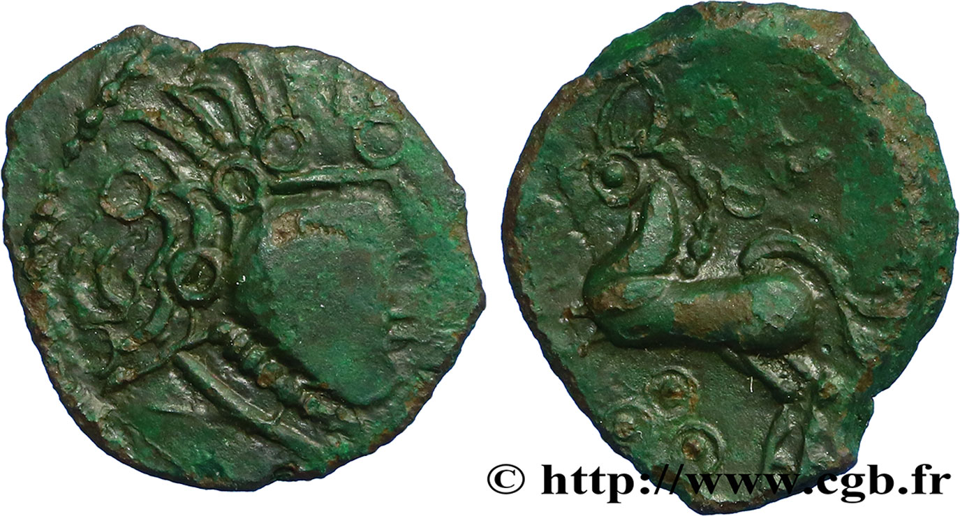 GALLIA BELGICA - REMI (Regione di Reims) Bronze au cheval et aux annelets SPL